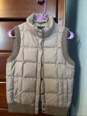 J. Crew Quilted Puffer Vest in Taupe Gray